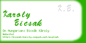 karoly bicsak business card